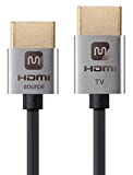 Monoprice Cabo ativo HDMI de alta velocidade 113593 – Prateado, 4K a 60Hz, HDR, 18Gbps, 36AWG, YUV 4:4:4 – Série Ultra Slim Active