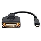 Tripp Lite Cabo adaptador Micro HDMI (tipo D) para DVI-D (M/F), 15,24 cm (P132-06N-MICRO) 15,24 cm, preto